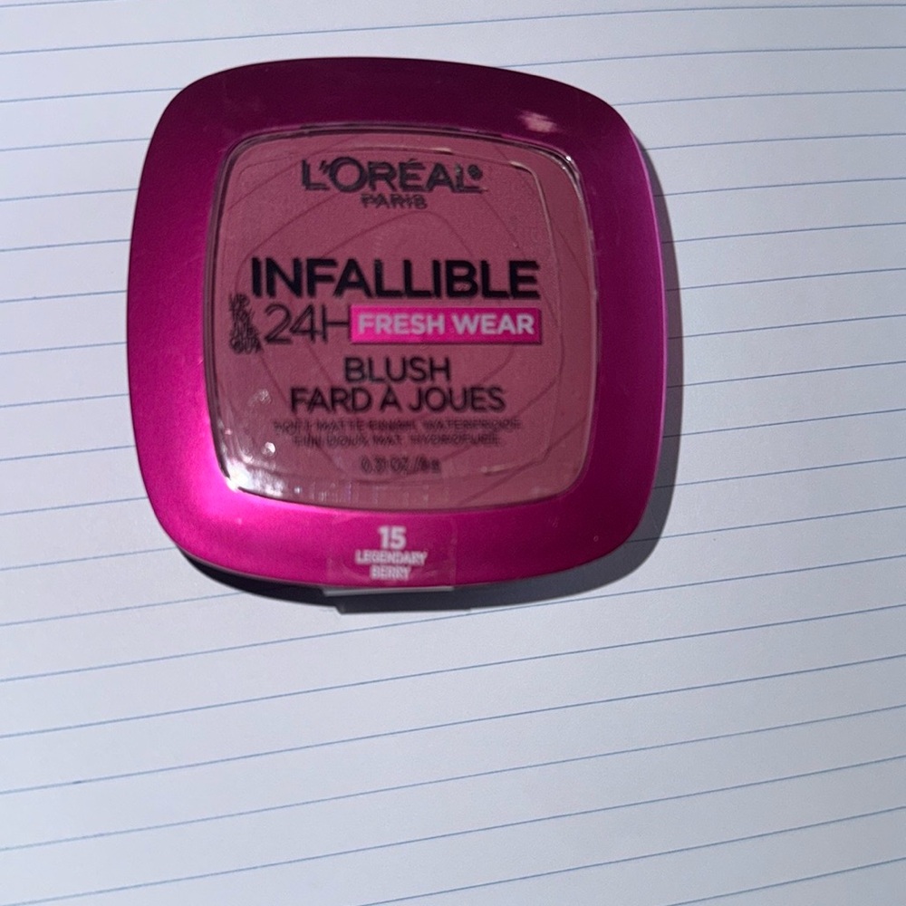 L'Oreal Infallible Blush in Legendary Berry 
Soft Matte Finish and Waterproof